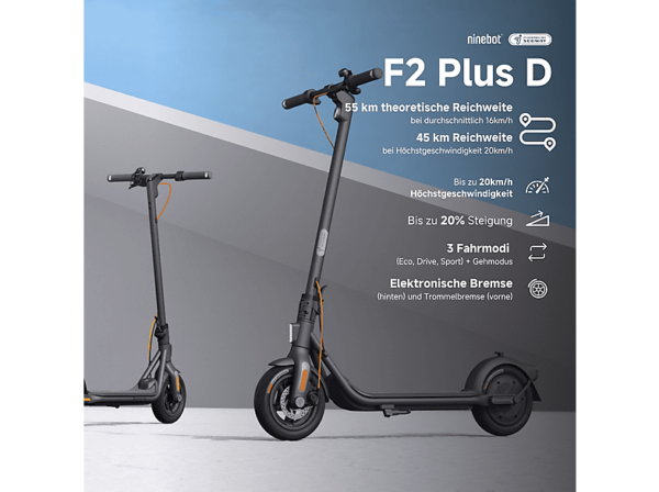 NINEBOT F2 Plus D E-Scooter (10 Zoll, Black) – Bild 2